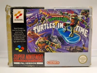 Teenage Mutant Ninja Hero Turtles IV in Time Super Nintendo SNES Box Only (Poor) - Image 1 of 4