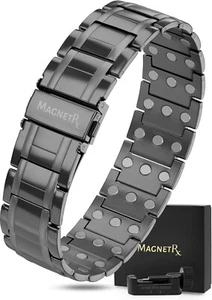 MagnetRX® 3X Stärke Titan Magnetarmband für Herren (Gunmetal) - Bild 1 von 9