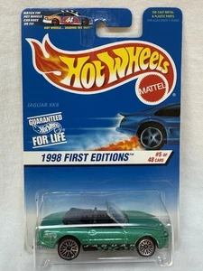 Hot Wheels #639 1998 First Editions 5/40 JAGUAR XK8 Green Blk-Interior w/Lace Sp - Picture 1 of 5