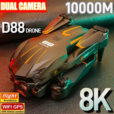Drones Cuadricóptero 5G 8K GPS D88 Drone con HD Doble Cámara WiFi FPV Plegable RC Foto 1 de 4