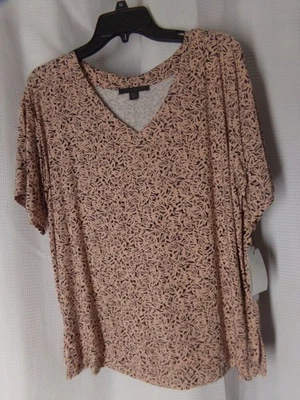 Camisa DONNA KARAN Ropa de Dormir PJ Mediana Rosa Melocotón Negra Nueva con Etiquetas Foto 1 de 3