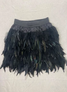 Black Feather Skirt Halloween Witch Wilding Necromancer Costume Choies Sm - Picture 1 of 8
