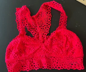 EUC Aerie American Eagle Outfitters Racerback Spitzen-Bralette XS heiß rot (GR177) - Bild 1 von 5