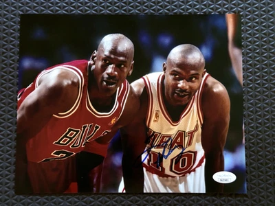 Tim Hardaway Signed Autograph 8x10 Photo Miami Heat JSA W/ Michael Jordan - Image 1 of 3