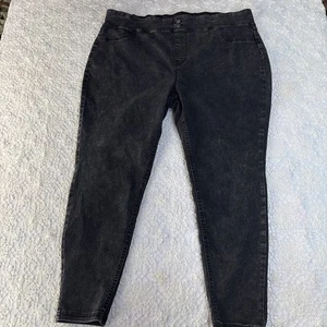 Terra & Sky Damen Schwarz Skinny Mid Rise Jeggings 2x 20W-22W Stretch Pull Up - Bild 1 von 14