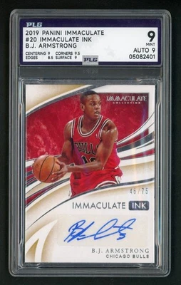2019-20 B J ARMSTRONG 46/75 AUTO PANINI IMMACULATE COLLECTION PLG 9/10 - Image 1 of 2