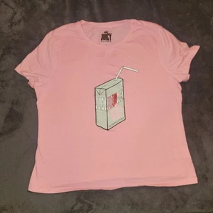 Juicy Couture Junior rosa Baby T-Shirt Saft Box Flügelärmel Retro bauchfreies Oberteil L - Bild 1 von 3