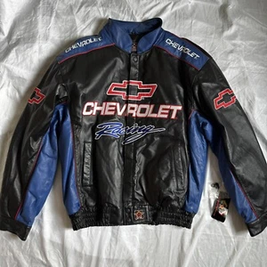 NWT Vintage Chevrolet Racing Nascar Leather Jacket JH Design XL Jeff Hamilton - Picture 1 of 10