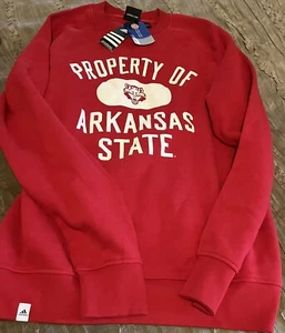 ARKANSAS STATE RED WOLVES Crew ADIDAS Sweatshirt LARGE Free Shipping NEW - Picture 1 of 3
