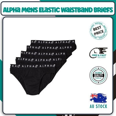 Alpha Mens 5 Pack Men's Larger Size Attached Elastic Waistband Briefs S - 7XL - image 1 of 2