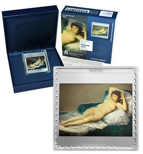 ESPAÑA 10 euros 2019 plata 1 oz. Prueba Museo del Prado F.de Goya 'La Maja Desnuda' - Imagen 1 de 4