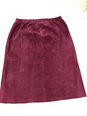 Denim & Co Womens Skirt Size M Dark Red Maroon Suede Fully Lined - Image 1 of 4