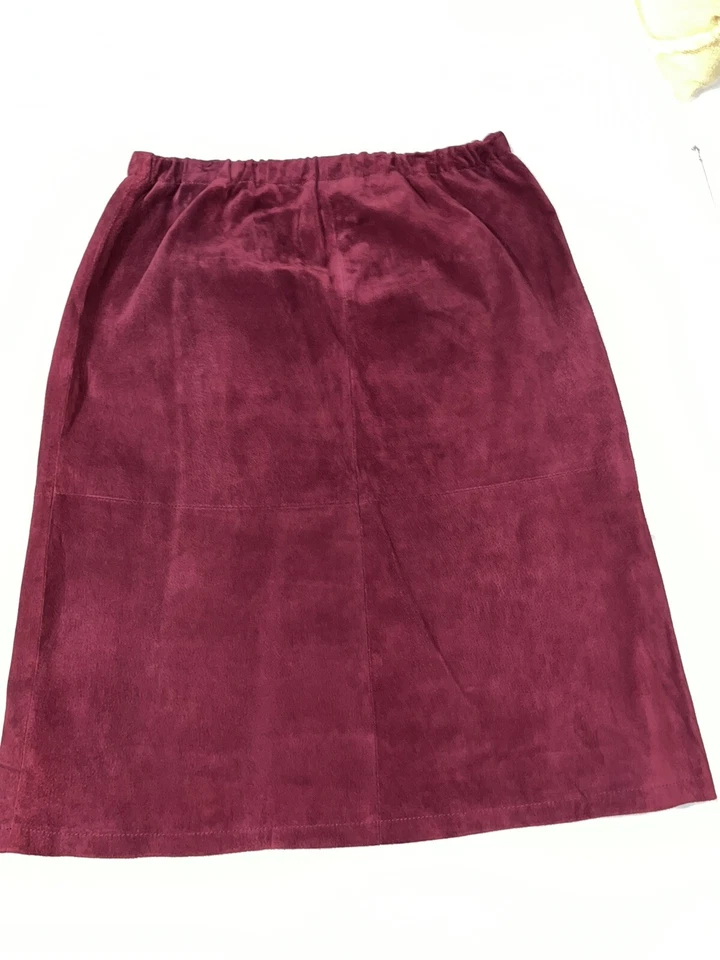 Denim & Co Womens Skirt Size M Dark Red Maroon Suede Fully Lined - Image 1 of 4