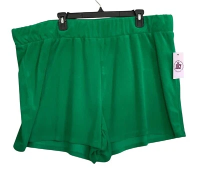 Juicy Couture Terry Cloth Green Shorts 3X Cotton Blend Relaxed Fit NEW NWT - Image 1 of 4