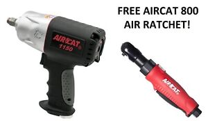 AIRCAT 1150  1/2" DRIVE IMPACT WRENCH GUN With FREE 1/4" AIR RATCHET