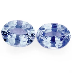 Certified Natural Ceylon Bluish Purple Sapphire 0.56ct Oval Matching Pair4.5x3mm - Picture 1 of 4