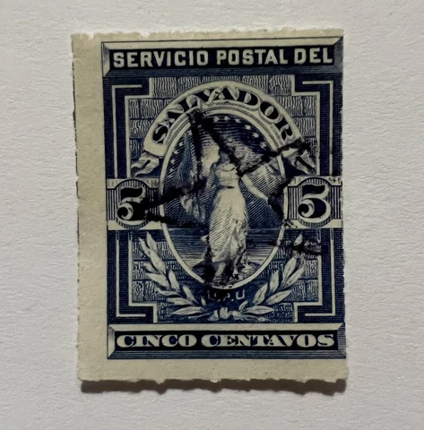 1888 EL SALVADOR 5C STAMP #20 WITH BEAUTIFUL BLACK STAR SON SOTN BULLSEYE CANCEL Cover