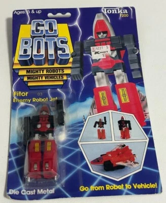 1983 Go Bots *FITOR* ENEMY ROBOT JET (03) Sealed On Card NEW Vintage Tonka 7200 - Image 1 of 2