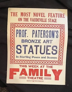 Póster vintage de vodevil profesor Paterson bronce arte estatuas Butte Montana - Imagen 1 de 4