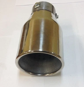 UNIVERSAL FIT ROUND 4-1/2" STAINLESS EXHAUST MUFFLER TIP PIPE RESONATED MT-551 - Picture 1 of 11