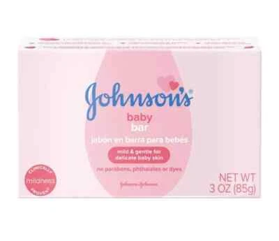 Barra de jabón Johnson's Baby suave para baño y cuidado de la piel del bebé, hipoalergénico, 3 oz Foto 1 de 4