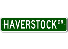 HAVERSTOCK Drive Custom Street Sign Personalized Last Name Plaque Aluminum Metal