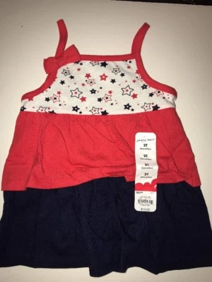 Camiseta sin mangas JUMPING BEANS Star Babydoll para niñas ROJA/BLANCA/AZUL MARINO talla 2T NUEVA CON ETIQUETAS Foto 1 de 4