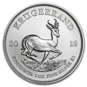 1 UNZE SILBER - AFRIKA KRÜGERRAND 2018 / SPRINGBOCK - SILBERMÜNZE SILBERBARREN  - Bild 1 von 2