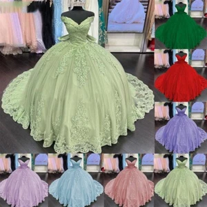 Princesa Sabia Apliques Quinceañera Vestidos Dulces 15 16 Baile de graduación Fiesta Vestidos de baile - Imagen 1 de 26