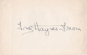 BOLD SIGNATURE of AMERICAN FEMINIST author and activist INEZ HAYNES IRWIN - Picture 1 of 1