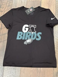Philadelphia Eagles NFL Women's Nike Black GO BIRDS Short Sleeve T Shirt Medium - Picture 1 of 8