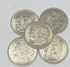 Lot of 5 1921 Morgan Silver Dollar Last Year 90% $1.00 Au - Almost Uncirculated