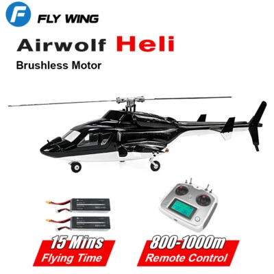 Flywing Airwolf 6CH GPS 3D Auto-Return Clear Window RC RTF Helicopter 2 Battery - Image 1 of 4