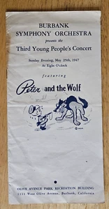 Vintage 1947 Disney Peter and the Wolf Burbank Symphony Orchestra Young Peoples - Picture 1 of 5
