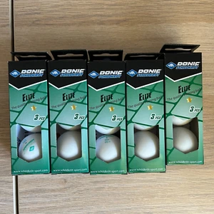 Paquete de 5 pelotas de tenis de mesa DONIC SCHILDKRÖT Elite 1* blancas poli 40+ NUEVAS - Imagen 1 de 7