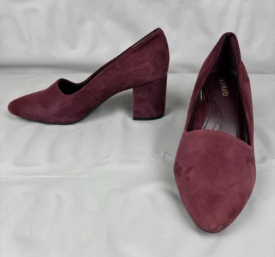 Zapatos de salón de gamuza Nurture para mujer 8M tacón bloque borgoña Foto 1 de 4