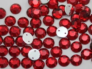 8mm SS40 Red Ruby H103 Sew On Rhinestones - 75 Pieces - Picture 1 of 2