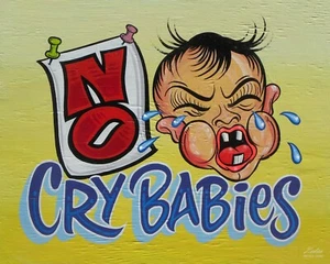 No Crying  Tattoo Shop Policy Print vintage style ink  business ratfink  - Picture 1 of 4