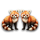 2x Small Cute Red Panda Watercolour Wild Animal Vinyl Sticker Decals 60x51mm