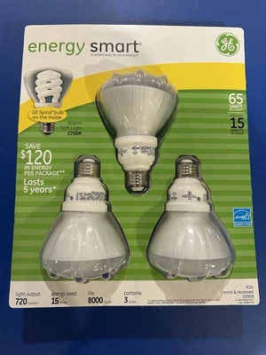GE 15W CFL R30 Warm Soft Light Flood Bulbs 3 Pack NEW Discontinued 28909 - Image 1 of 2