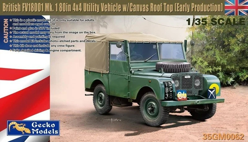 GECKO MODELS 135 BRITISH FV18001MK.I 4X4 UTILITY W/CANVAS 35GM0062 - Immagine 1 di 1