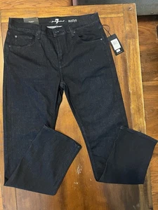 NWT 7 for all Mankind Austyn Straight Jeans Mens Size 34 Dark Wash Relaxed Fit - Picture 1 of 10