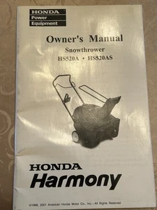 Honda HS520A HS520AS Snowthrower Snow Blower Owner's Manual 31V10601 OEM WM12A - Picture 1 of 5