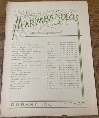 Marimba Solos Sheet Music-Rare-SHIPS N 24 HOURS - Image 1 of 3