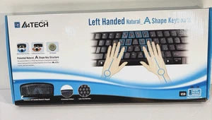 A4Tech Left Handed Ergonomic Wired Keyboard - Black - Picture 1 of 11