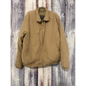 London Fog Zip Front Bomber Jacket Tan/Khaki Lined  Size XL Long - Picture 1 of 8