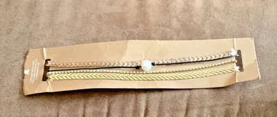 American Eagle NWOT 3 Choker Necklaces Faux Pearl Rhinestone Brass - Image 1 of 4