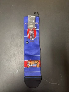 Stance Allen Iverson Philadelphia 76ers socks size large crew casual size large - Picture 1 of 6