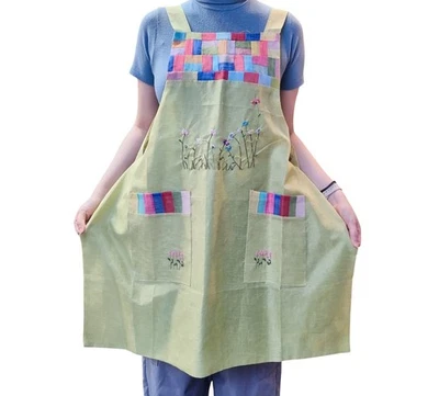 Delantal de cocina coreano retazos bordado delantal Foto 1 de 2