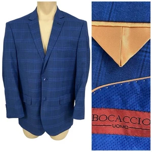 Blazer Bocaccio Uomo Hombre Talla 42S Azul Cuadros 2 Botones Doble Ventilación Profesional - Imagen 1 de 17